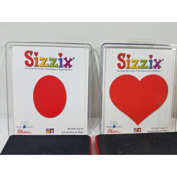 Sizzix Lot of 2 Red Die Cutter Heart #1 38-0800 Oval #2 38-0815 Provo Craft 4" - Picture 4 of 16